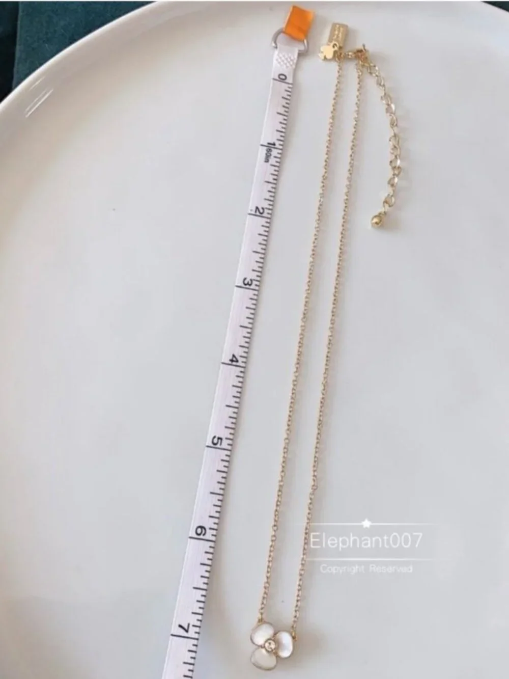 Kate Spade New York Mother of Pearl Flower Pendant Necklace Gold Tone Crystal